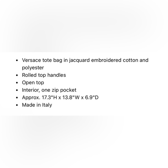Versace NWT XL Jacquard Embroidered Canvas Tote Bag - Picture 8 of 8